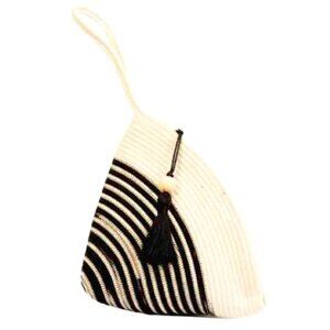 MIA MELANGE Black IKAT Cotton Clutch Purse